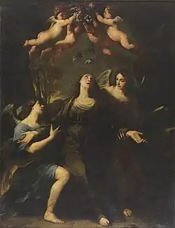 Andrea Vaccaro: Die hl. Rosalia von Palermo, ca. 1650–1667, Öl auf Leinwand, 228 × 179&nbsp;cm, Prado, Madrid