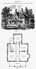 Design II, englischer oder ländlicher Gotik-Stil, Cottage Residences, 1842.