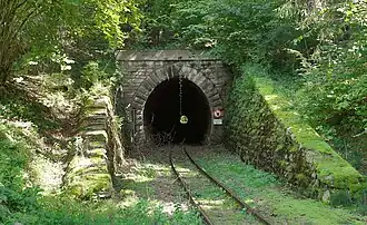 Der 223&nbsp;m lange Hart-Tunnel; längster Tunnel der Feistritztalbahn