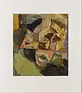 Angesicht, Öl/Collage auf Holz, um 1960