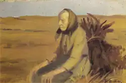 Alte Frau mit Reisigbündel (Laurendse), um 1903