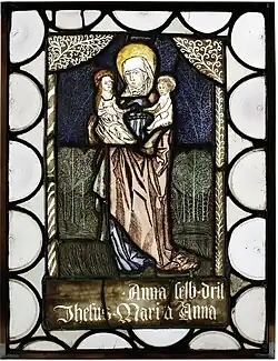 Anna Selbdritt Glasscheibe von 1513 - Kirche Leulitz - im Bestand des Grassimuseum für Angewandte Kunst Leipzig