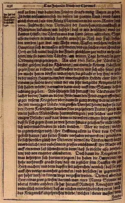 Megisers Darstellung der Schlacht von Villach in den Annales Carinthiae