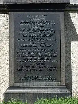 Annemarie Burckhardt-Wackernagel (1930–2012) Objektkünstlerin, Heimatschützerin, Politikerin. Grab, Wolfgottesacker, Basel