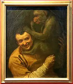 Lachender Mann mit Affe, 1588–90, Uffizien, Florenz