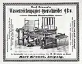 Annonce Karl Krause's Wasserzeichenpapier-Querschneider 1903