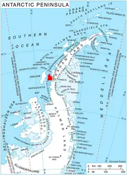 Lage der Arrowsmith-Halbinsel