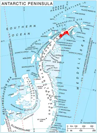 Lage der Nordenskjöld-Küste
