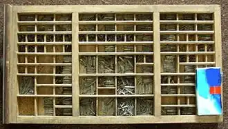 Antiquakasten im Steckschriftkasten-Format