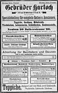Anzeige Gebrüder Hartoch Bolkerstraße 17–19 und Neubau Bolkerstraße 20, 1894