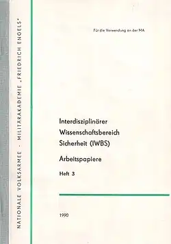 IWBS-Arbeitspapiere, Heft 3, Militärakademie „Friedrich&nbsp;Engels“, Dresden, Sept. 1990.