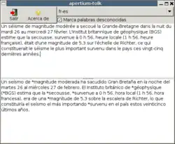 Screenshot von Apertium-Tolk