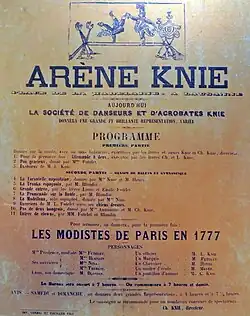 Plakat anlässlich eines Auftritts 1860 in Lausanne