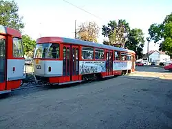 Ehemalige Hallenser Tatra T4D in Arad …