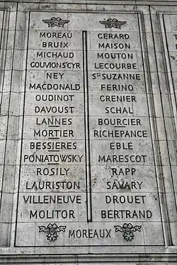 Eintrag am Triumphbogen (östlicher Pfeiler, Spalte 13)