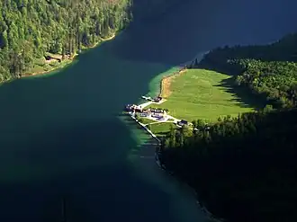 Blick von der Archenkanzel auf St.&nbsp;Bartholomä