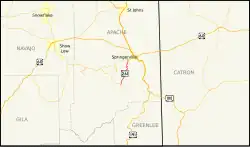 Karte der Arizona State Route 261