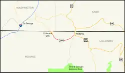 Karte der Arizona State Route 389