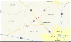 Karte der Arizona State Route 71