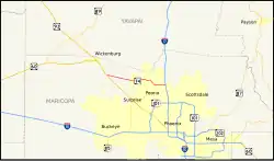 Karte der Arizona State Route 74