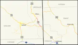 Karte der Arizona State Route 75