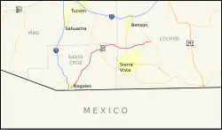 Karte der Arizona State Route 82