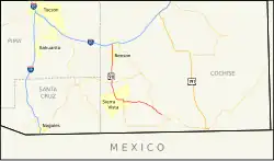 Karte der Arizona State Route 90