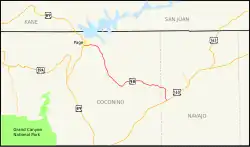 Karte der Arizona State Route 98