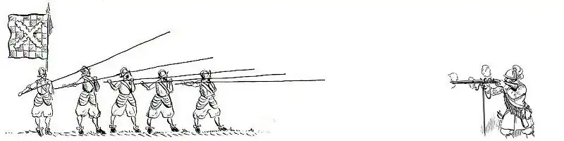 Arkebusier gegen Pikeniere