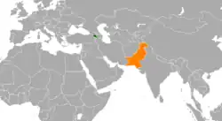 Lage von Armenien und Pakistan