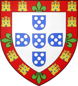 Das Wappen der portugiesischen Könige von Johann I. bis Alfons V.
