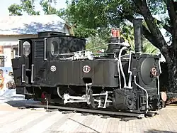 Jung-Lokomotive (Baujahr 1905) mit der Achsfolge C1 in Tsumeb (Namibia)