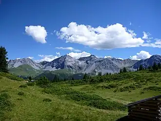 Aroser Dolomiten, Ansicht von Prätsch oberhalb Arosa