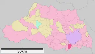 Lage Asakas in der Präfektur