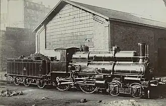Lokomotive Nr. 808 vor den Werkstätten in Épernay