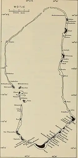 Karte des Atolls Wotje (1967)