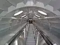 Rolltreppe in einem schrägen Verbindungsrohr