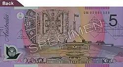 5 Dollar, Rückseite