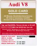 Audi V8 Gold Card, mit 4A Typschlüssel des S4 C4