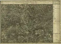 Schwarzau (Mitte oben), das Höllental (Richtung Südost) und der Schneeberg (rechts unten)[11]