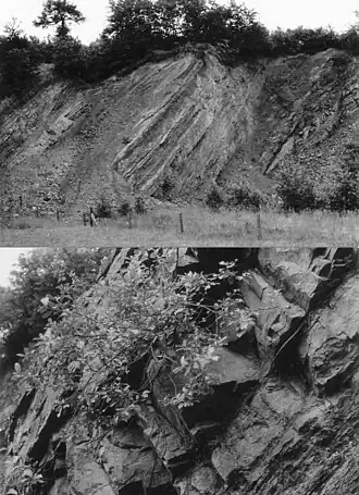 Aufschluss nördlich des Gipfels