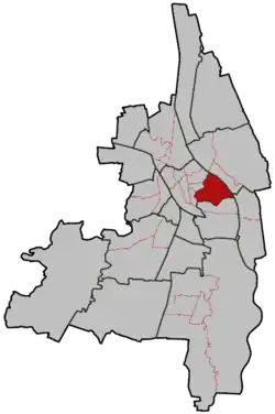 Lage des Stadtbezirks in Augsburg