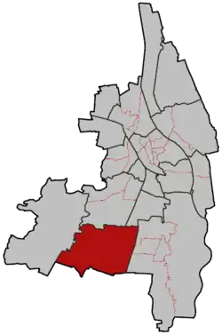 Lage des Stadtbezirks in Augsburg