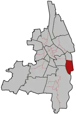 Lage des Stadtbezirks in Augsburg
