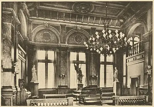 Aula im Gebäude St.-Apern-Straße, Postkarte o.&nbsp;J.