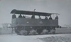 Benzin-Triebwagen mit Motor und Antrieben des C-Zuges (Radnabenmotore)