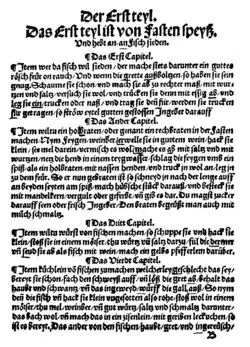 Kuchen maysterey, 1531