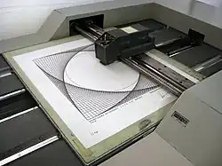 Zeichnung auf dem Zeichentisch des Graphomat Z64