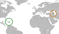 Lage von Haiti und Aserbaidschan