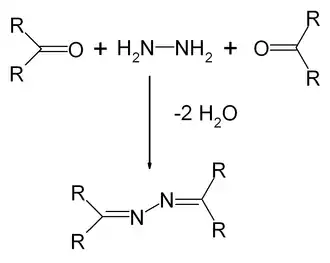 Bildung von Azinen aus Carbonylverbindungen und Hydrazin